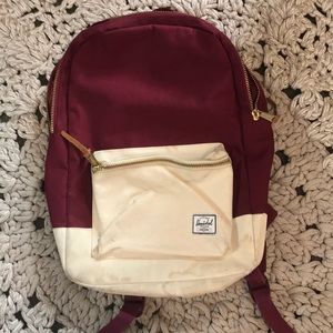 Herschel burgundy/ cream backpack